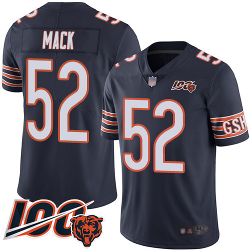 Chicago Bears Limited Navy Blue Men Khalil Mack Home Jersey NFL Football 52 100th Season